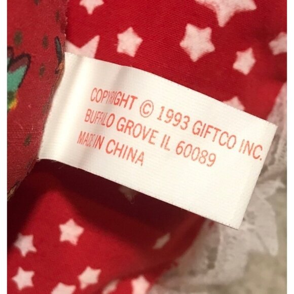 Vintage Christmas Plush Puppy With Santa Hat & Pillow Accessory - Picture 7 of 7